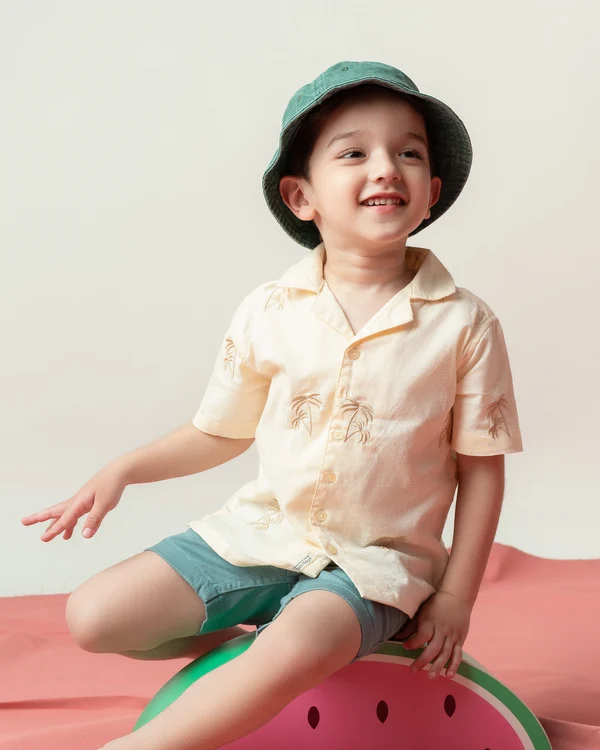 Cuban Collar Embroidered Shirt