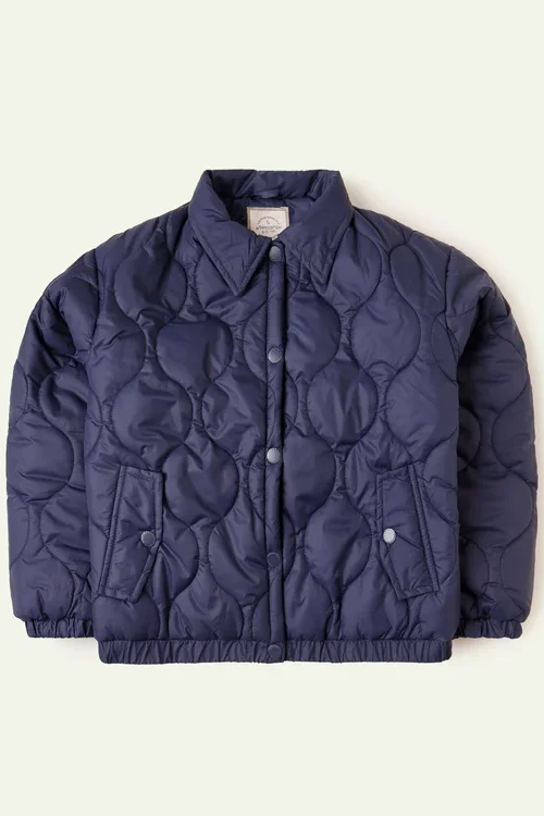 Blue Boxy Puffer Jacket