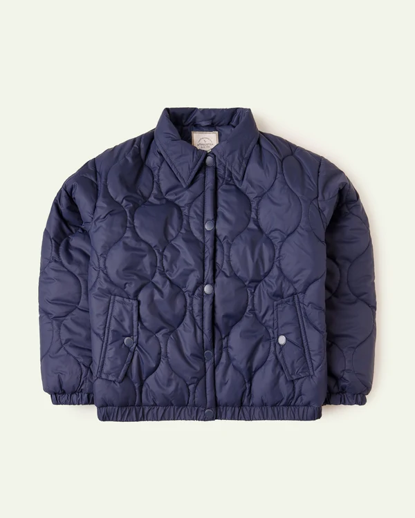Blue Boxy Puffer Jacket