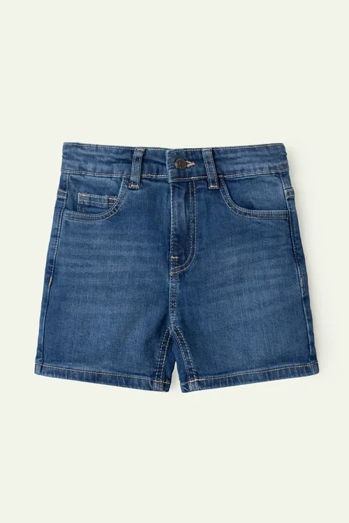 Mid-Wash Denim Shorts
