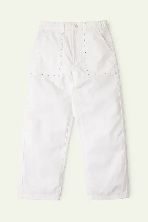 Studded High Rise Straight Fit Pants