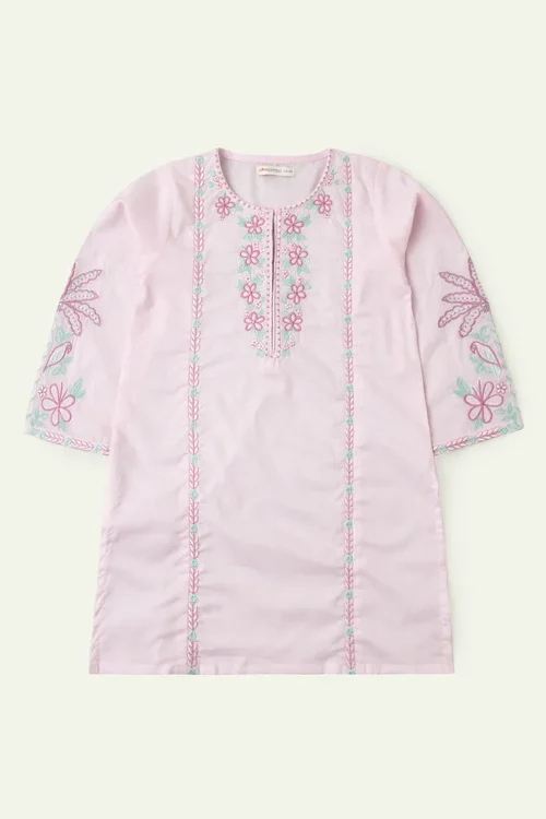 Pink Embroidered Tunic