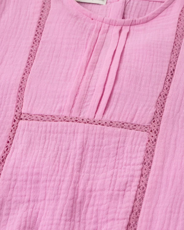 Pink Seersucker Lace Top - Image 2